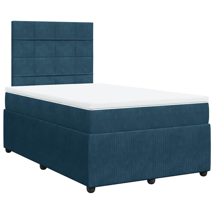 kontinentalseng med madras 120x190 cm velour mørkeblå