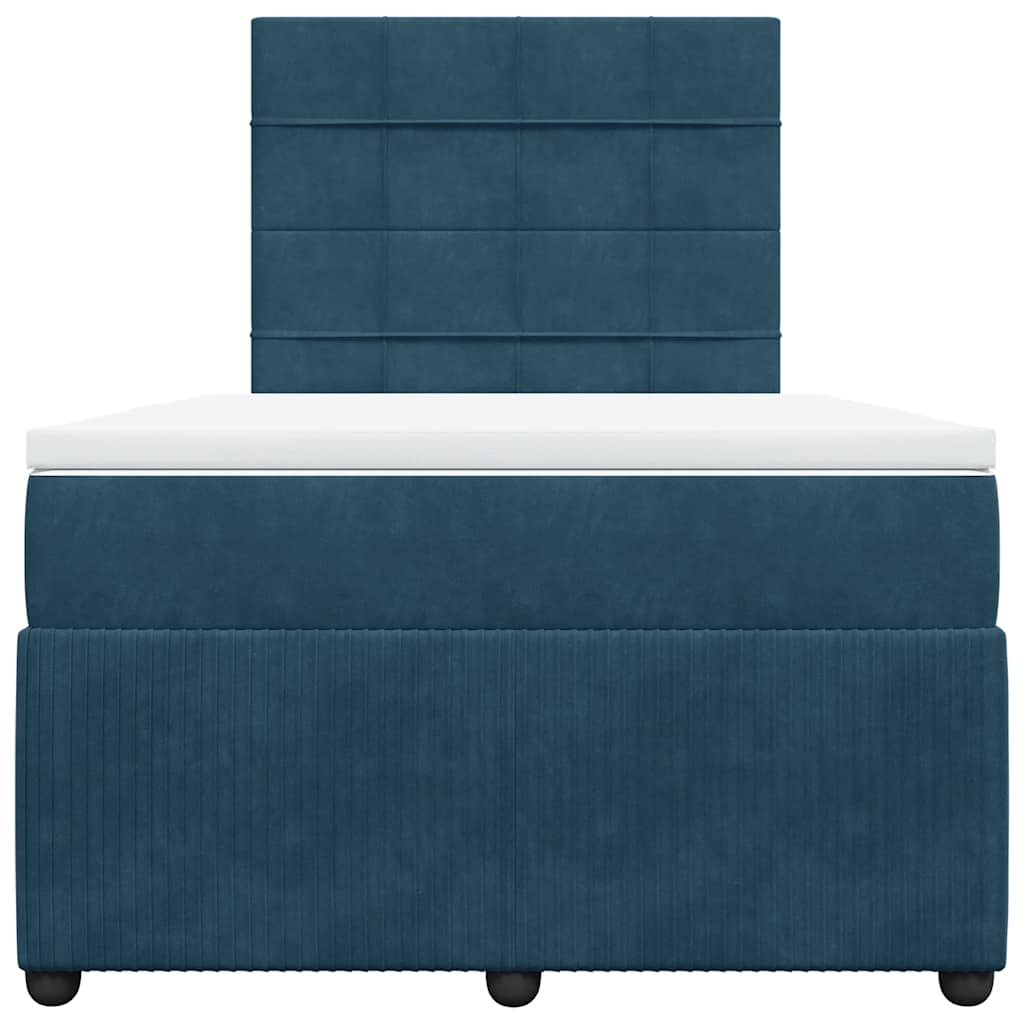 kontinentalseng med madras 120x190 cm velour mørkeblå