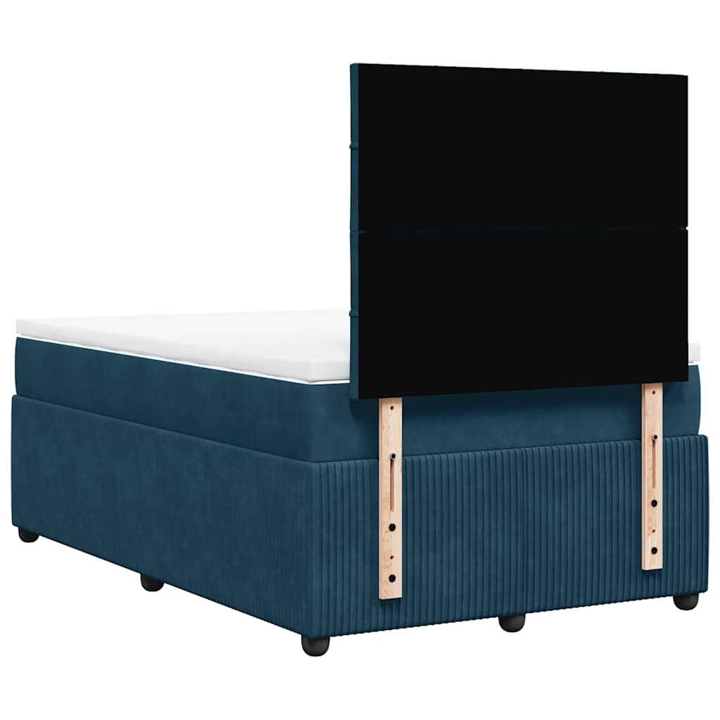 kontinentalseng med madras 120x190 cm velour mørkeblå