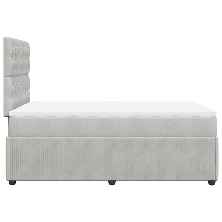 kontinentalseng med madras 120x190 cm velour lysegrå