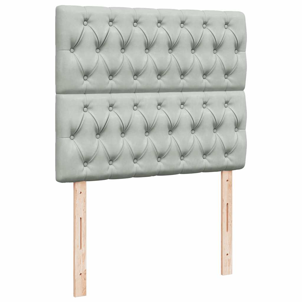 kontinentalseng med madras 120x190 cm velour lysegrå