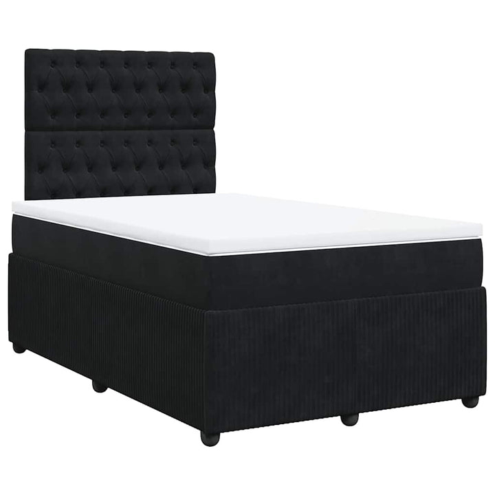 kontinentalseng med madras 120x190 cm velour sort