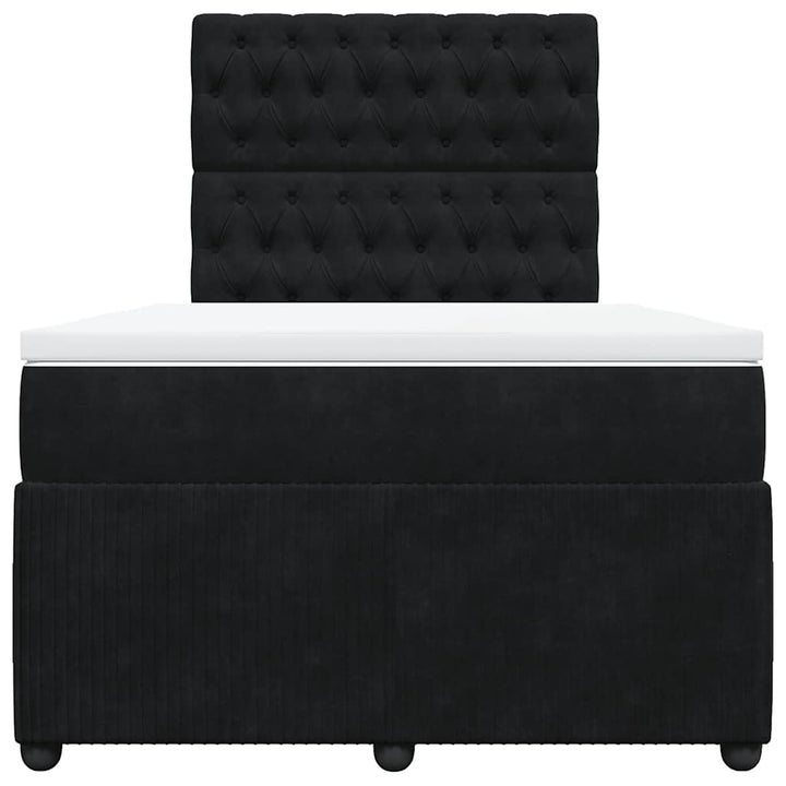 kontinentalseng med madras 120x190 cm velour sort