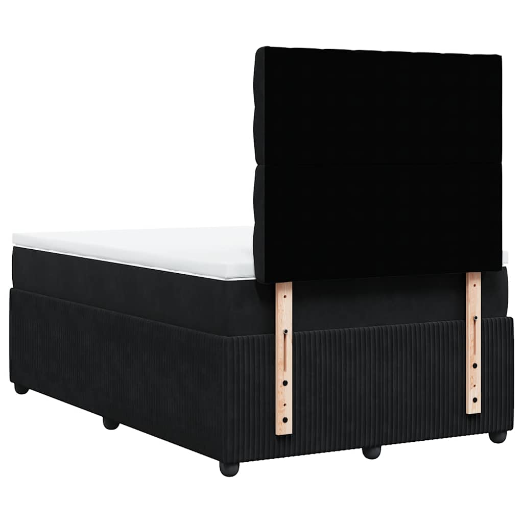 kontinentalseng med madras 120x190 cm velour sort