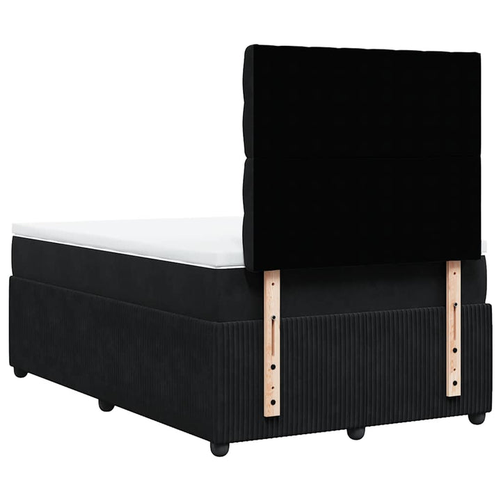 kontinentalseng med madras 120x190 cm velour sort