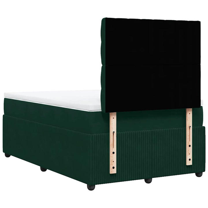 kontinentalseng med madras 120x190 cm velour mørkegrøn