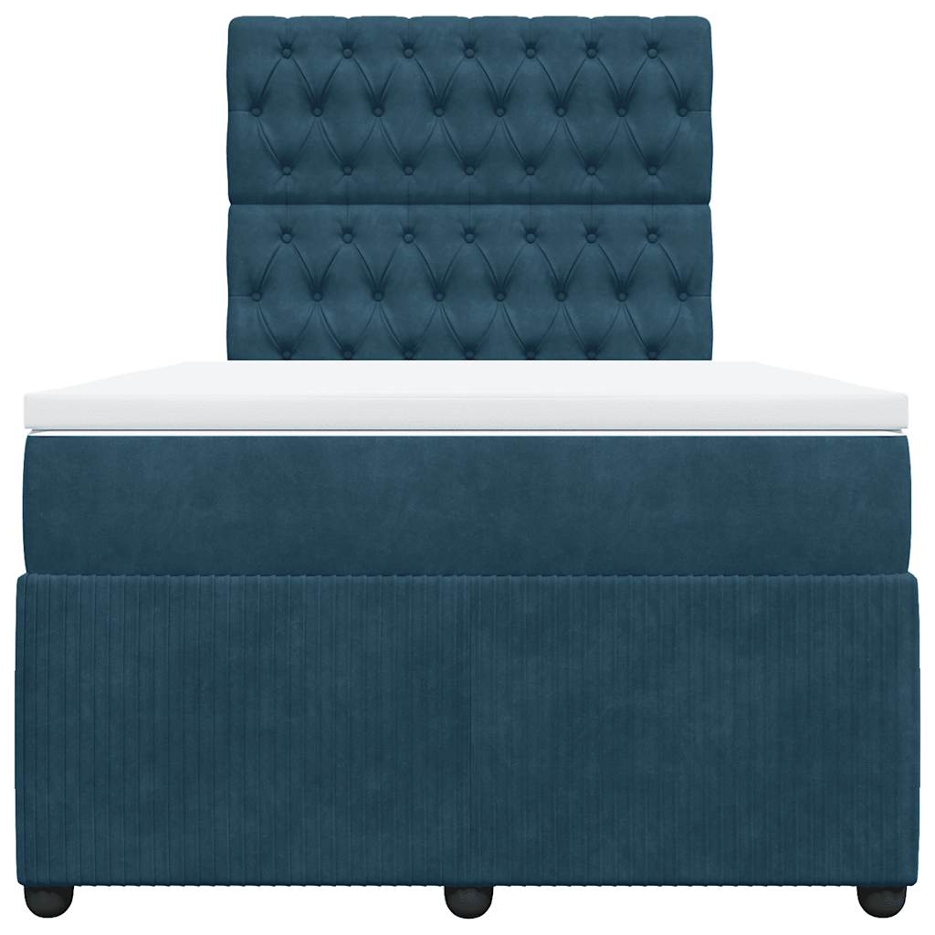 kontinentalseng med madras 120x190 cm velour mørkeblå