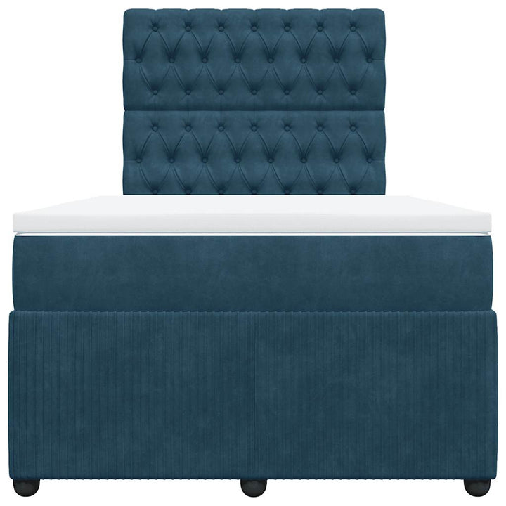 kontinentalseng med madras 120x190 cm velour mørkeblå
