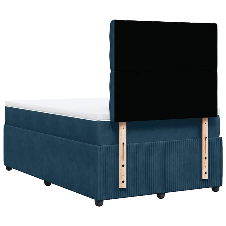 kontinentalseng med madras 120x190 cm velour mørkeblå