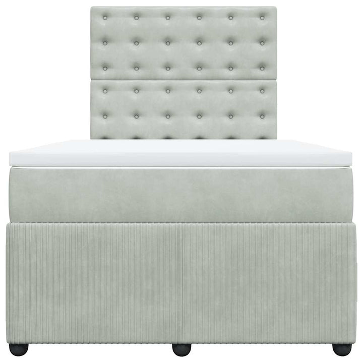 kontinentalseng med madras 120x190 cm velour lysegrå
