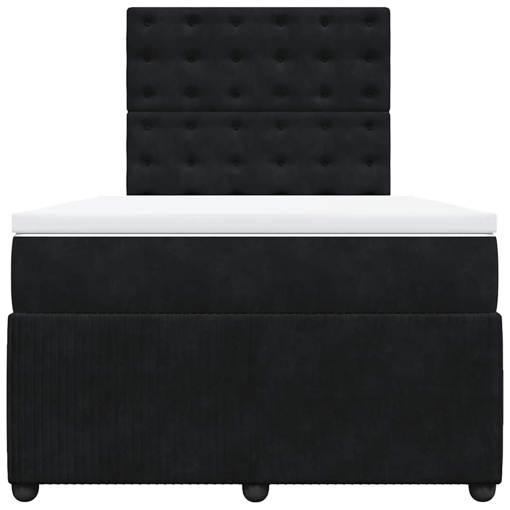 kontinentalseng med madras 120x190 cm velour sort
