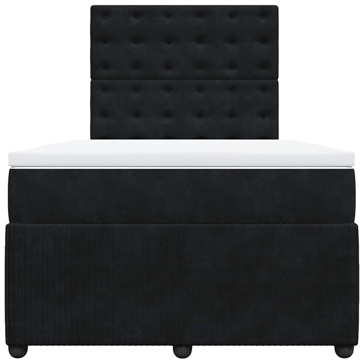 kontinentalseng med madras 120x190 cm velour sort