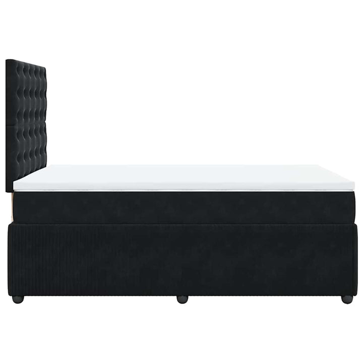 kontinentalseng med madras 120x190 cm velour sort