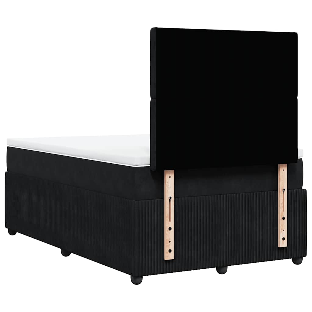 kontinentalseng med madras 120x190 cm velour sort
