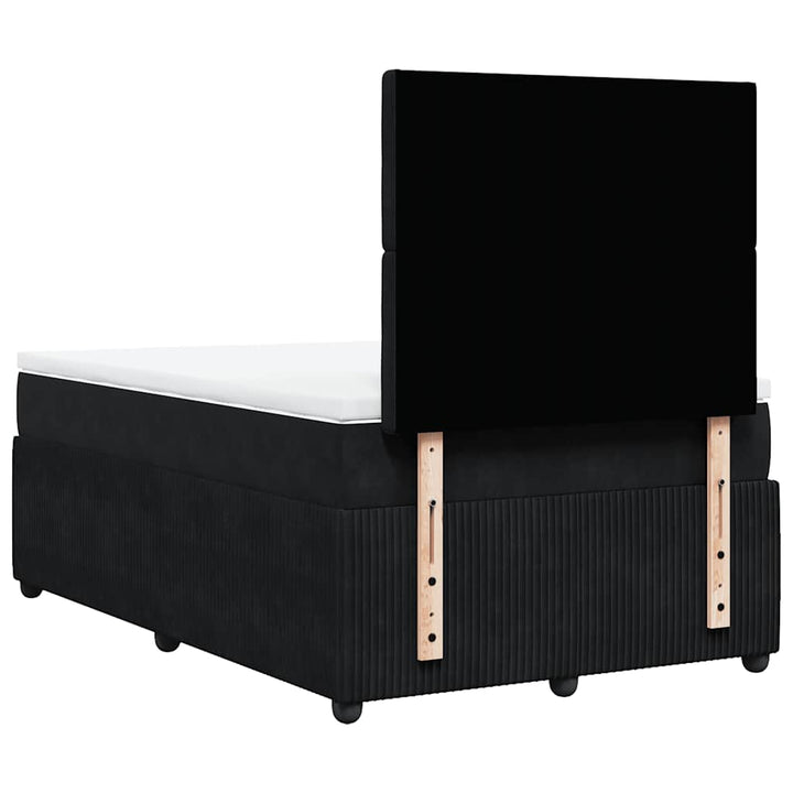 kontinentalseng med madras 120x190 cm velour sort