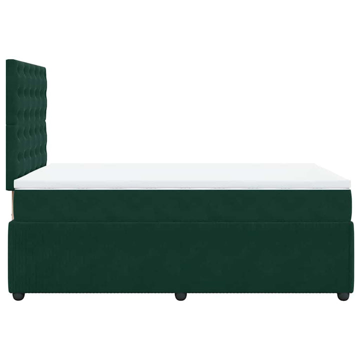 kontinentalseng med madras 120x190 cm velour mørkegrøn