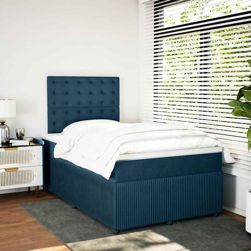 kontinentalseng med madras 120x190 cm velour mørkeblå