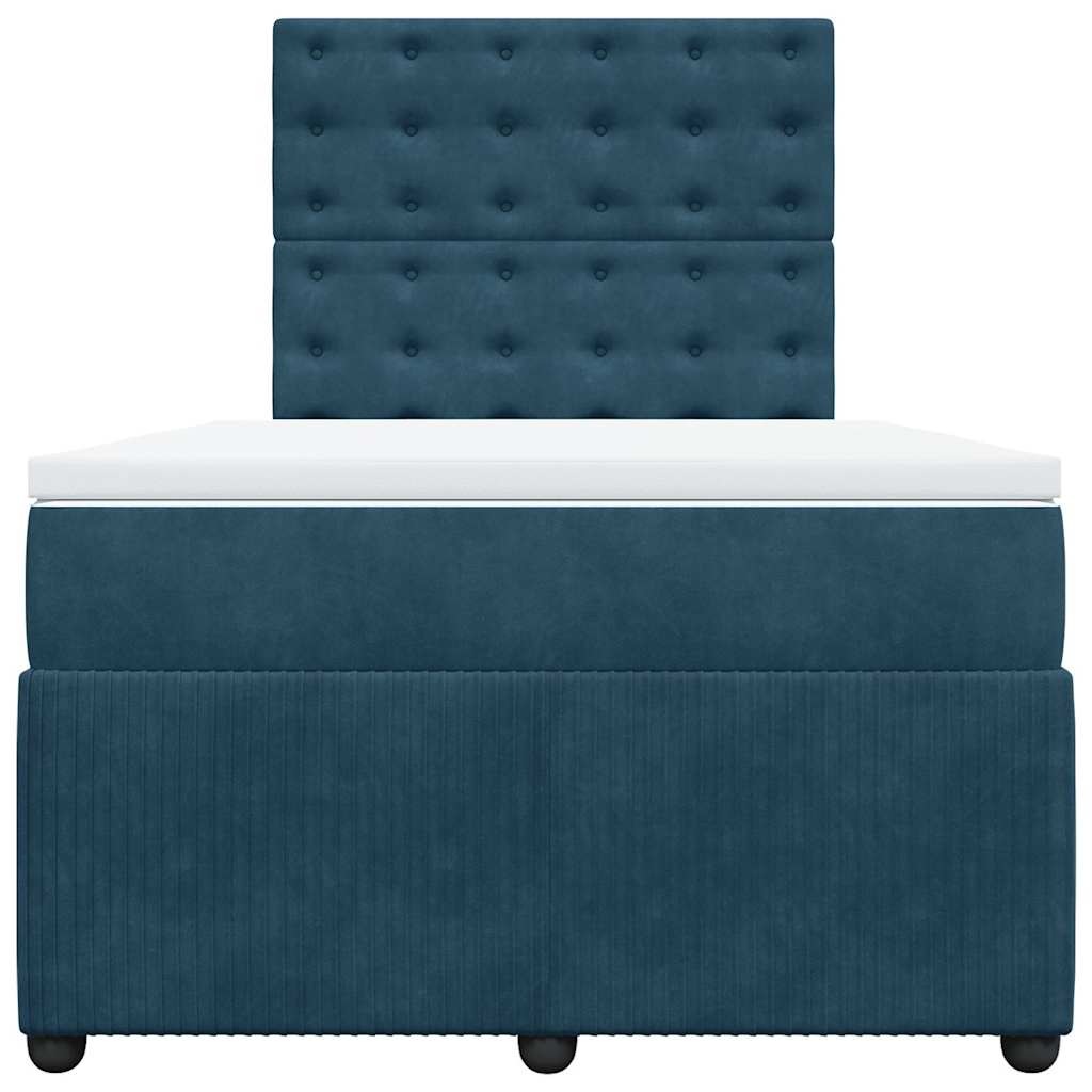 kontinentalseng med madras 120x190 cm velour mørkeblå