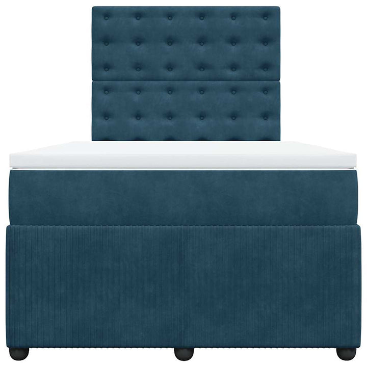 kontinentalseng med madras 120x190 cm velour mørkeblå