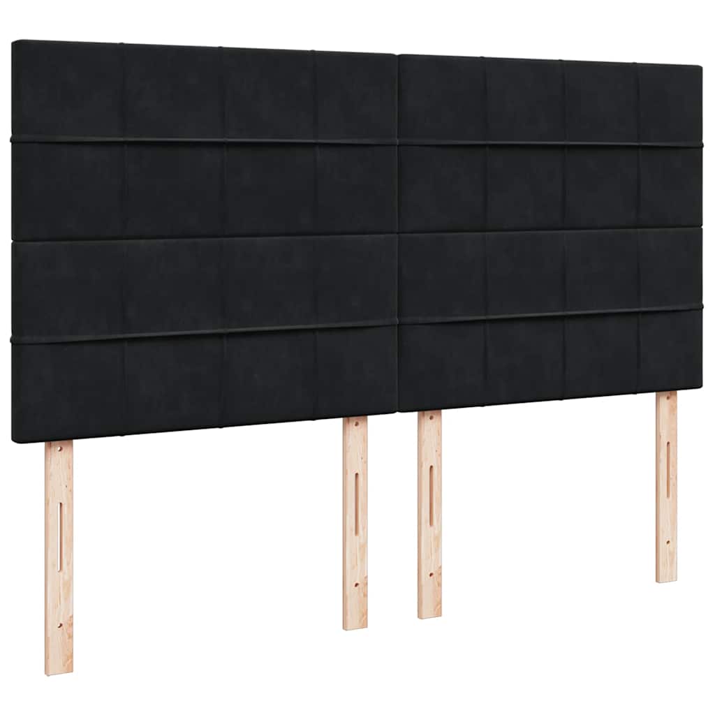 kontinentalseng med madras 180x200 cm fløjl sort