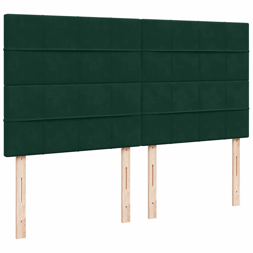 kontinentalseng med madras 180x200 cm fløjl mørkegrøn