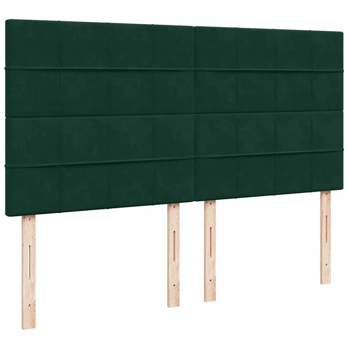 kontinentalseng med madras 180x200 cm fløjl mørkegrøn