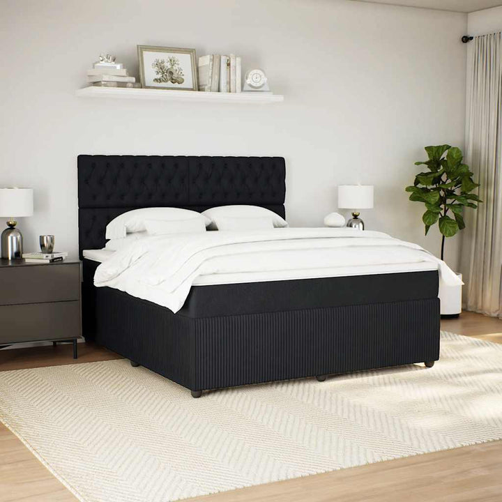 kontinentalseng med madras 180x200 cm fløjl sort