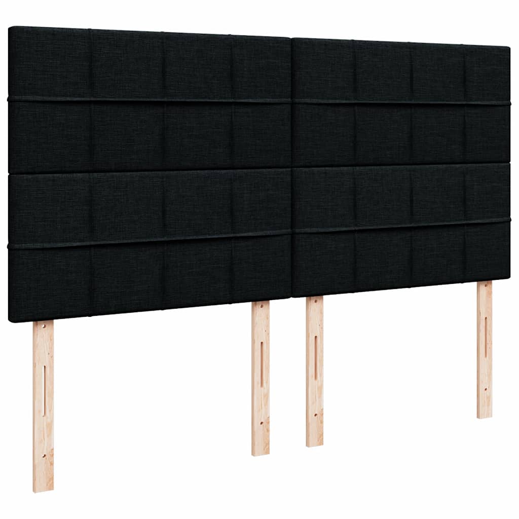 kontinentalseng med madras 200x200 cm fløjl sort