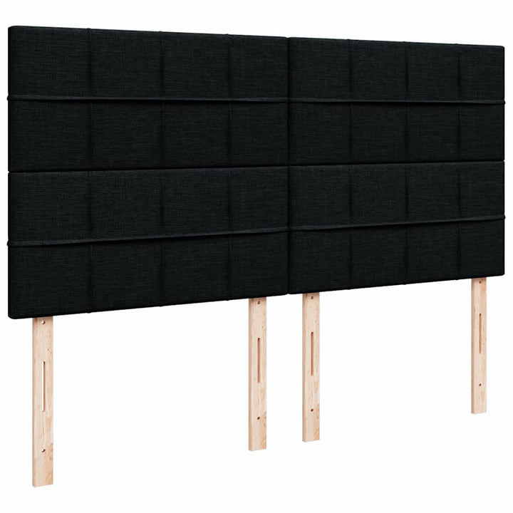 kontinentalseng med madras 200x200 cm fløjl sort