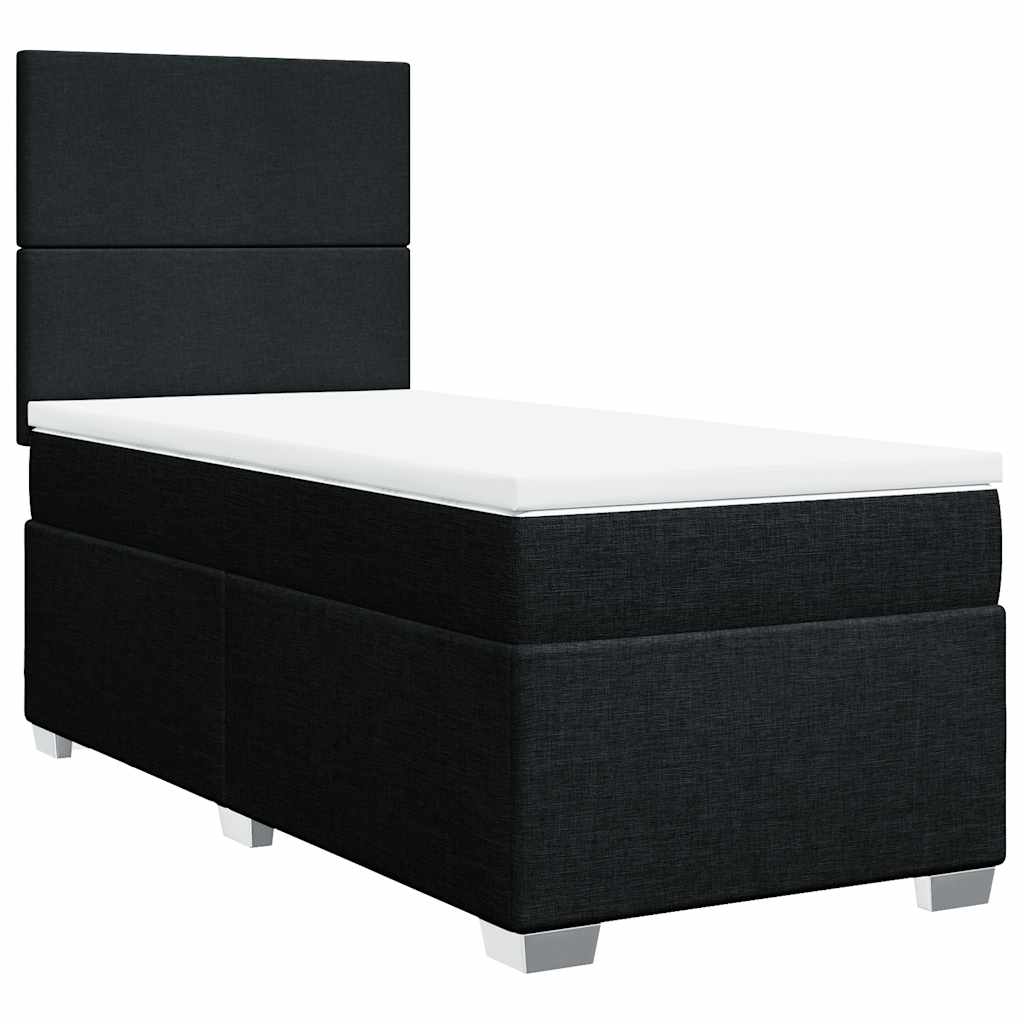 kontinentalseng med madras 80x200 cm stof sort