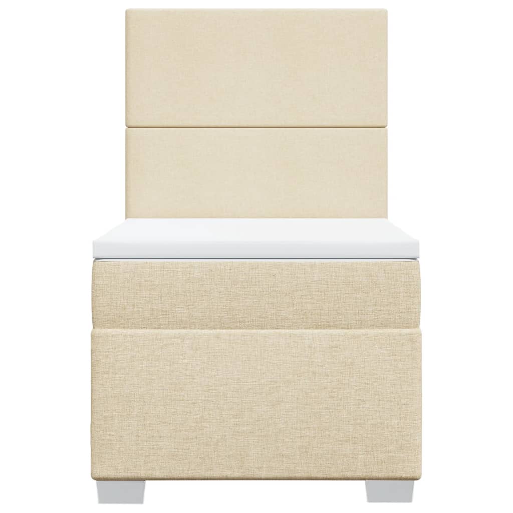 kontinentalseng med madras 80x200 cm stof cremefarvet