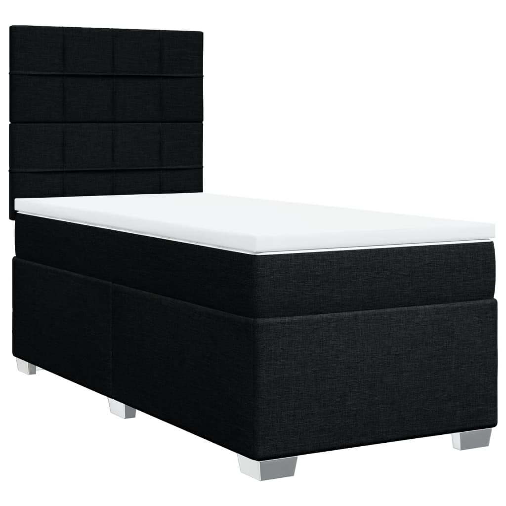 kontinentalseng med madras 80x200 cm stof sort