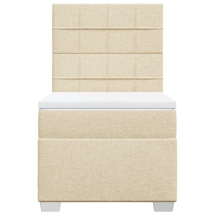 kontinentalseng med madras 80x200 cm stof cremefarvet