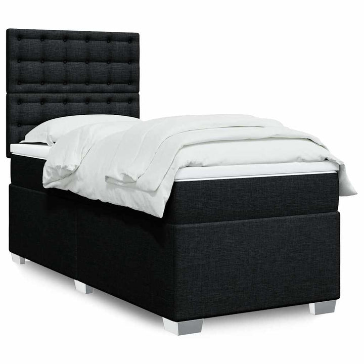 kontinentalseng med madras 80x200 cm stof sort