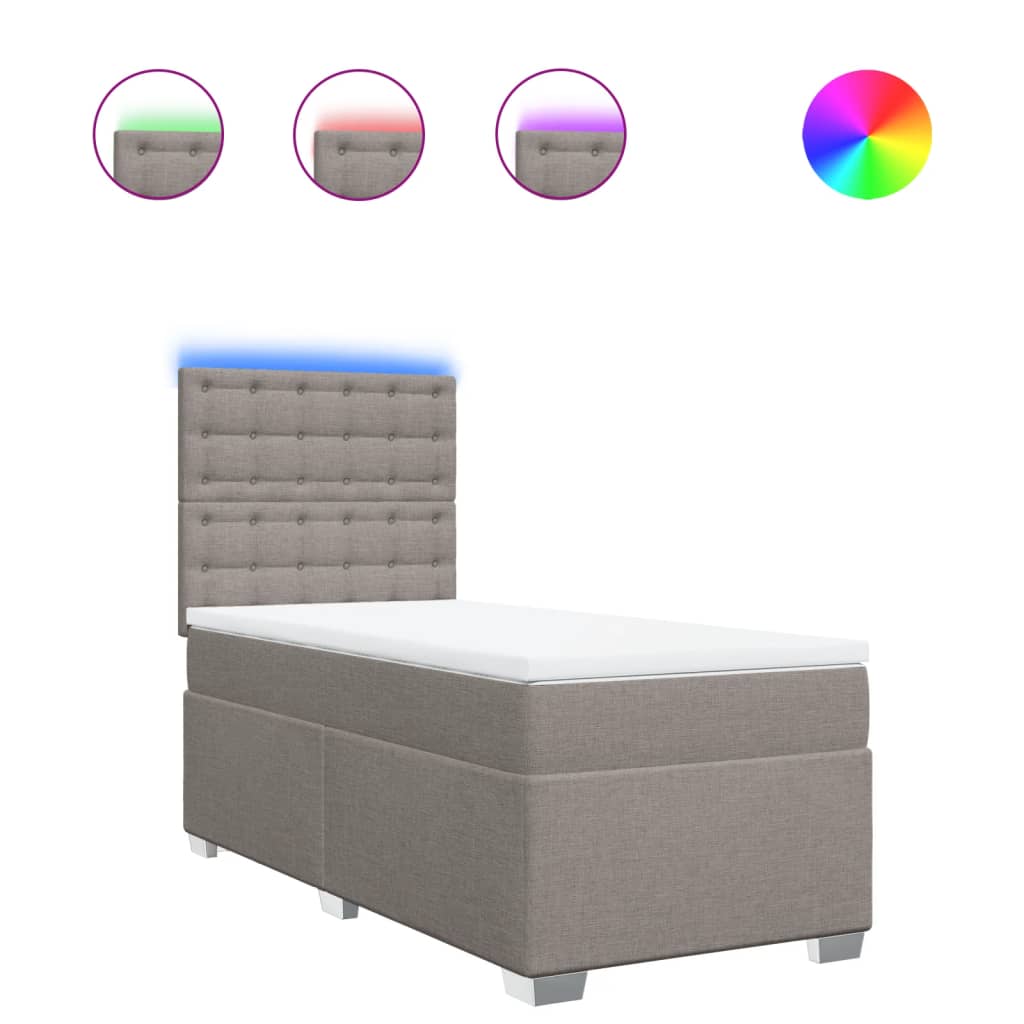 kontinentalseng med madras 80x200 cm stof gråbrun