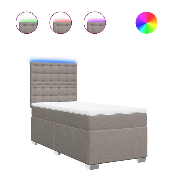 kontinentalseng med madras 80x200 cm stof gråbrun