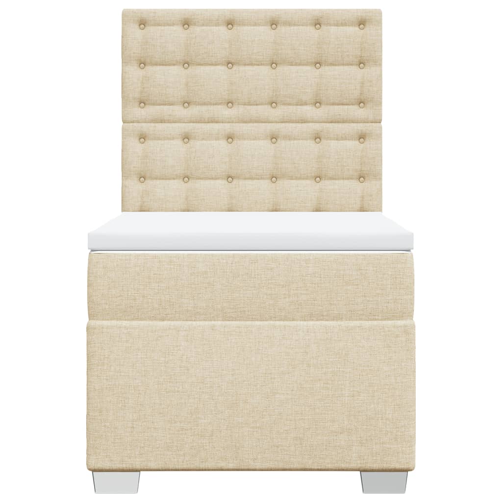 kontinentalseng med madras 80x200 cm stof cremefarvet