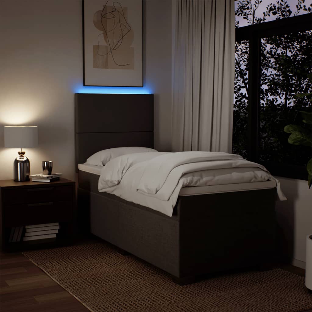 kontinentalseng med madras 90x190 cm stof lysegrå