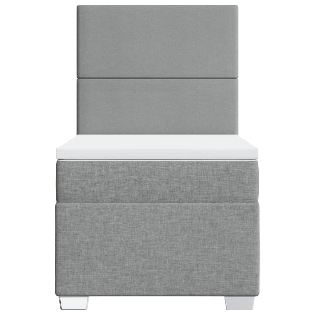 kontinentalseng med madras 90x190 cm stof lysegrå