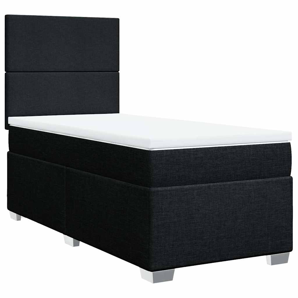 kontinentalseng med madras 90x190 cm stof sort
