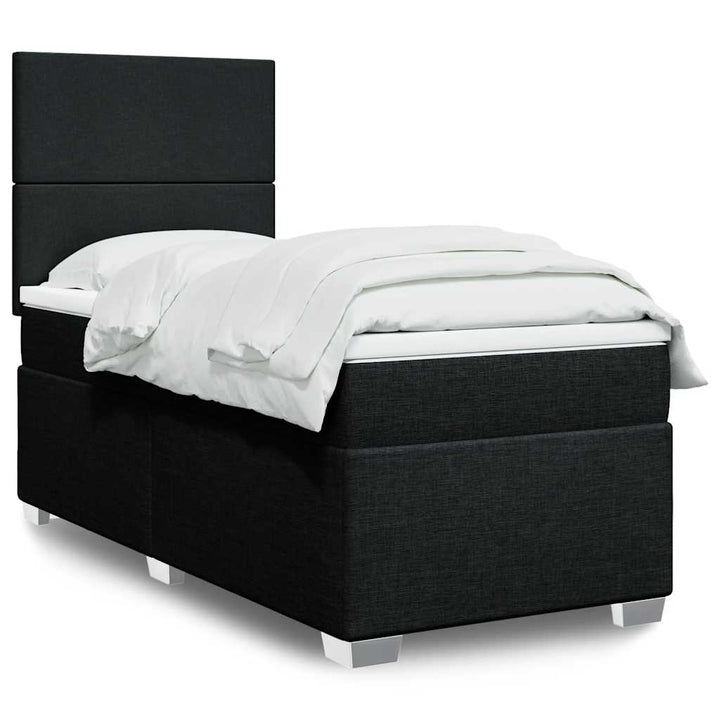 kontinentalseng med madras 90x190 cm stof sort