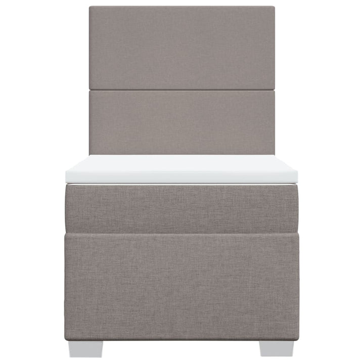 kontinentalseng med madras 90x190 cm stof gråbrun