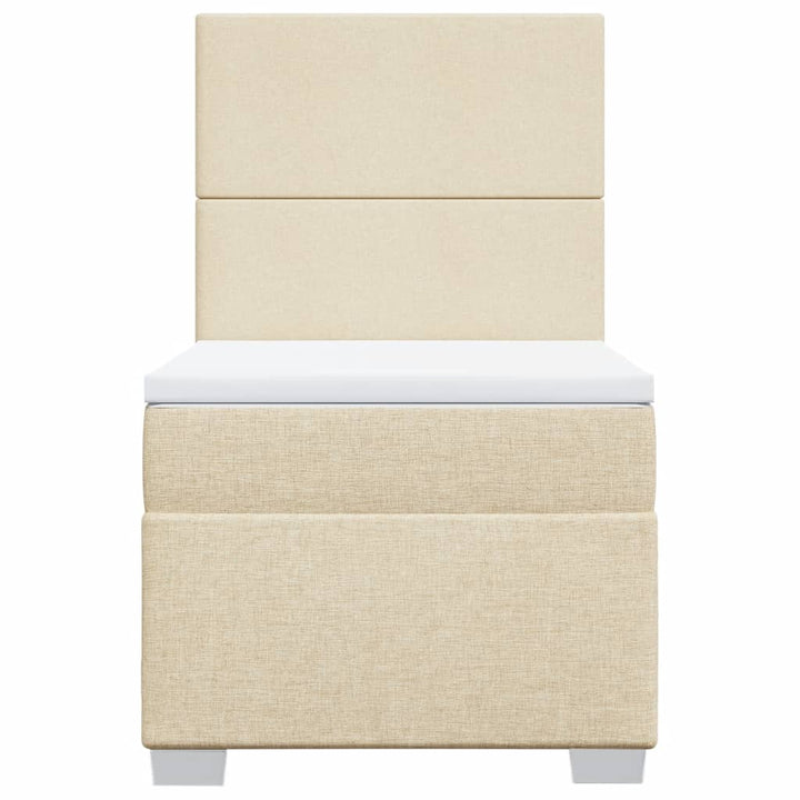 kontinentalseng med madras 90x190 cm stof cremefarvet