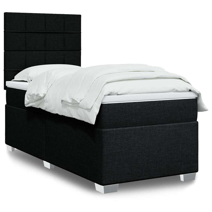 kontinentalseng med madras 90x190 cm stof sort