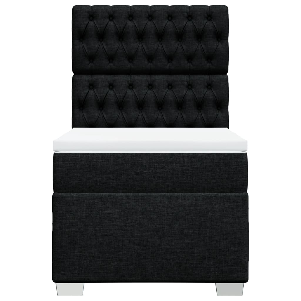 kontinentalseng med madras 90x190 cm stof sort