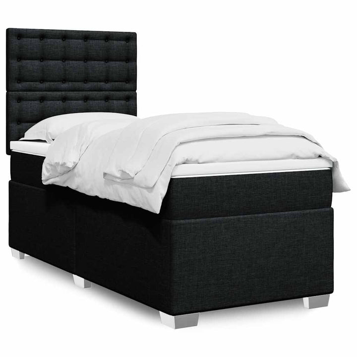 kontinentalseng med madras 90x190 cm stof sort