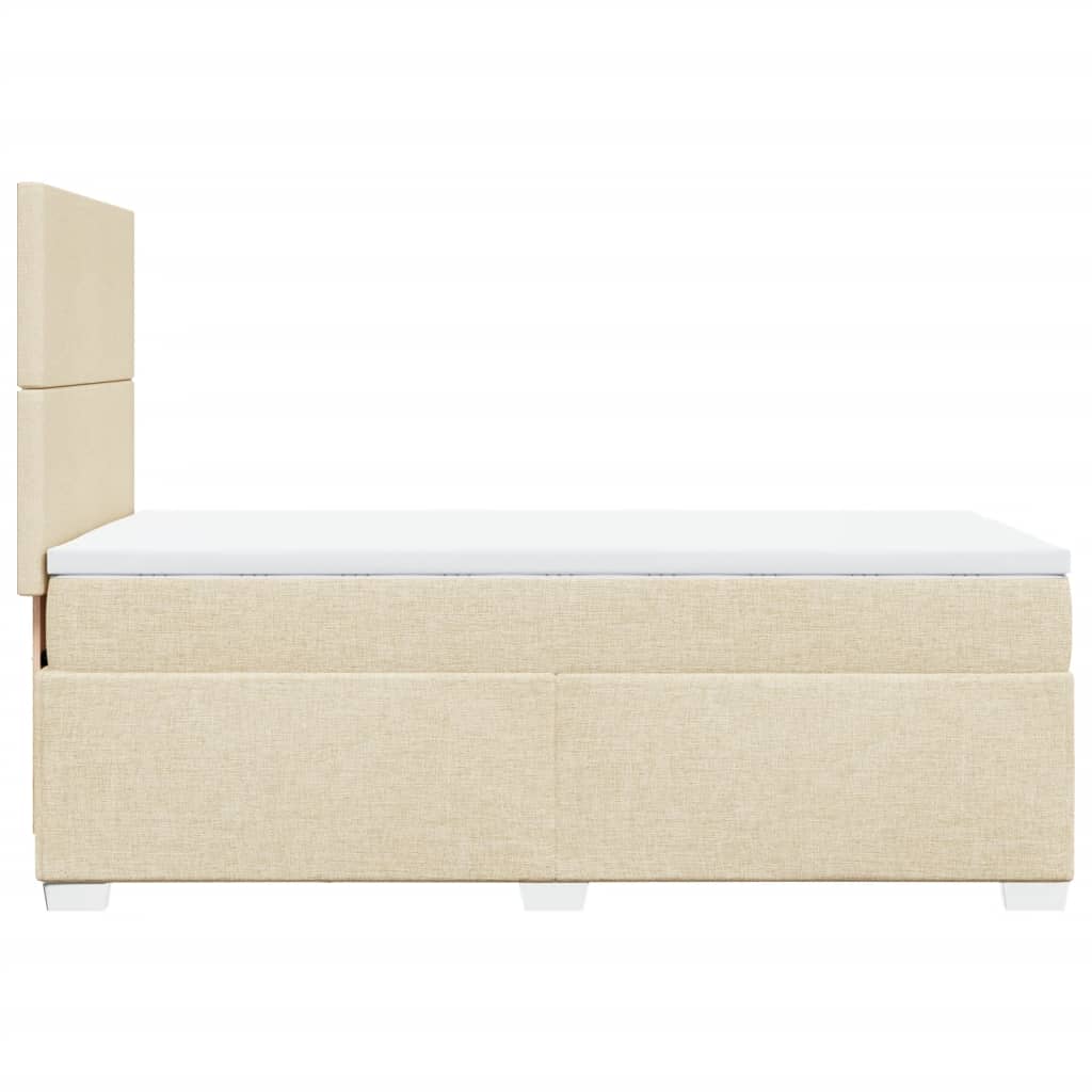 kontinentalseng med madras 90x200 cm stof cremefarvet