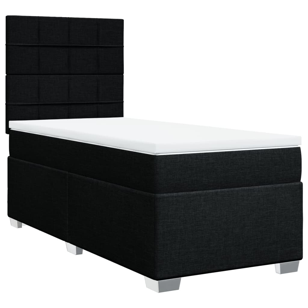kontinentalseng med madras 90x200 cm stof sort