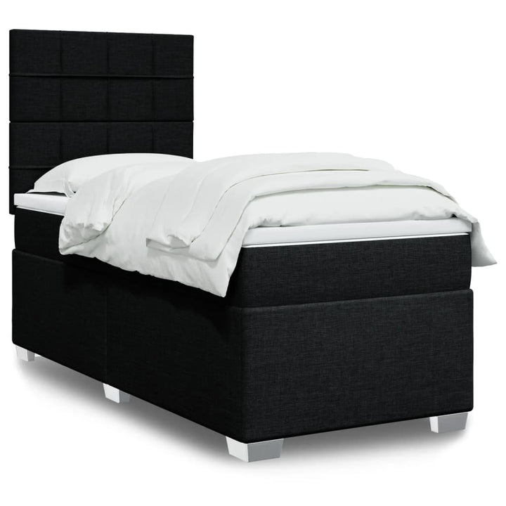 kontinentalseng med madras 90x200 cm stof sort