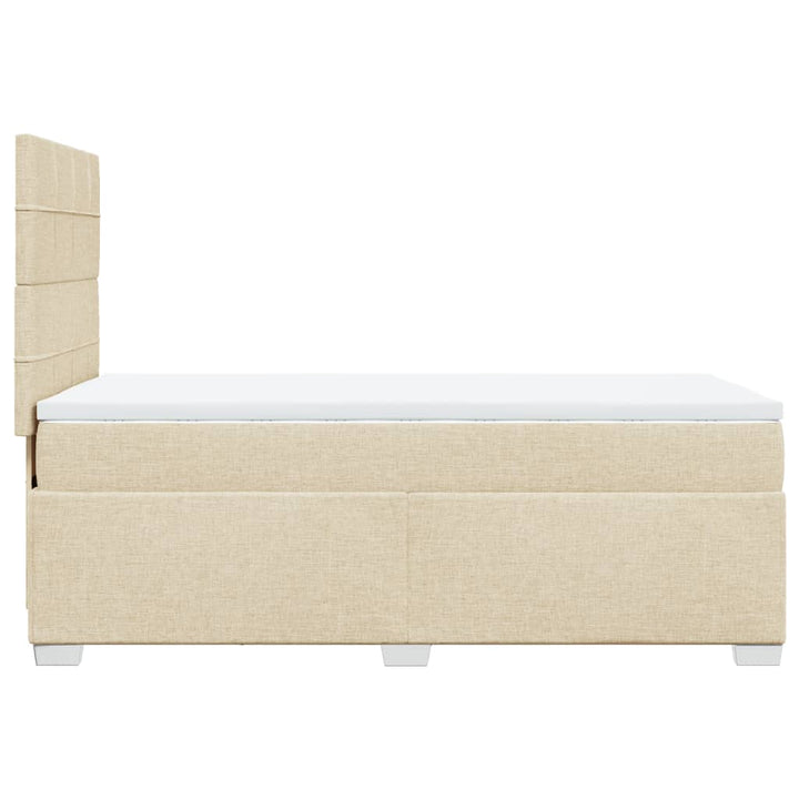 kontinentalseng med madras 90x200 cm stof cremefarvet